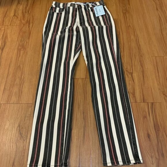 Frame Denim Le Sylvie Striped High Rise Jeans - Picture 5 of 16